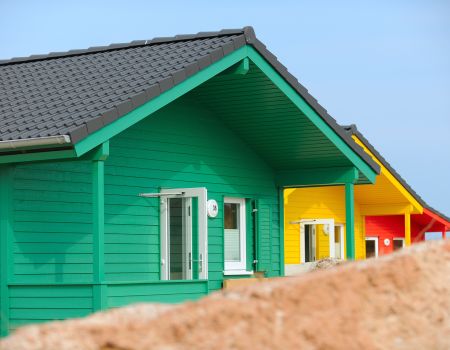 FJORBORG drewniane domy, Helgoland, Niemcy
